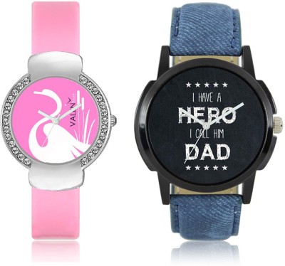 LOREM WAT-W06-0007-W07-0024-COMBOLOREMBlack::Pink Designer Stylish Shape Best Offer Combo Couple Watch  - For Men & Women   Watches  (LOREM)