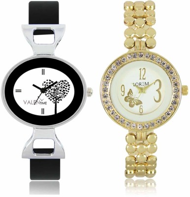 LOREM WAT-W06-0203-W07-0027-COMBOLOREMWhite::White Designer Stylish Shape Best Offer Bracelet Combo Watch  - For Women   Watches  (LOREM)