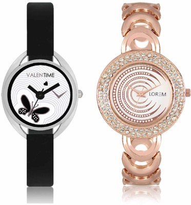 LOREM WAT-W06-0202-W07-0001-COMBOLOREMWhite::White Designer Stylish Shape Best Offer Bracelet Combo Watch  - For Women   Watches  (LOREM)