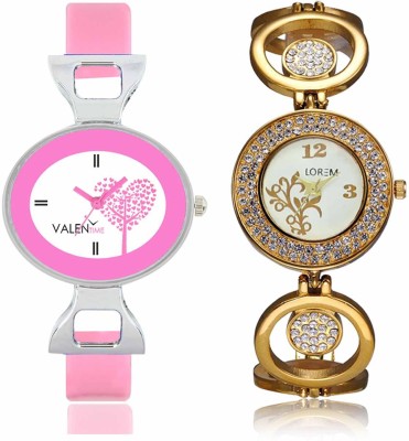 LOREM WAT-W06-0204-W07-0030-COMBOLOREMWhite::White Designer Stylish Shape Best Offer Bracelet Combo Watch  - For Women   Watches  (LOREM)