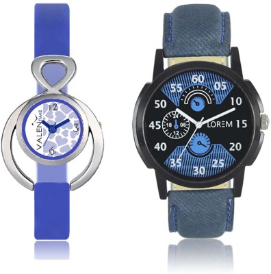 LOREM WAT-W06-0002-W07-0012-COMBOLOREMBlack::Blue::White Designer Stylish Shape Best Offer Combo Couple Watch  - For Men & Women   Watches  (LOREM)
