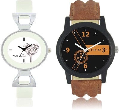 LOREM WAT-W06-0001-W07-0032-COMBOLOREMBlack::Brown::White Designer Stylish Shape Best Offer Combo Couple Watch  - For Men & Women   Watches  (LOREM)