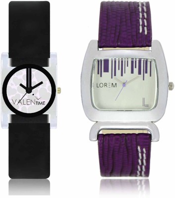 LOREM WAT-W06-0207-W07-0006-COMBOLOREMSilver::White Designer Stylish Shape Best Offer Combo Beautiful Watch  - For Women   Watches  (LOREM)