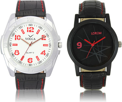 

LOREM VL29LR08 New Latest Stylish Designer Leather Belt Attractive Different Combo Watch - For Men