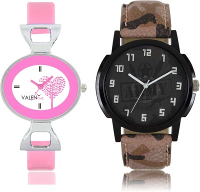 LOREM WAT-W06-0003-W07-0030-COMBOLOREMBlack::White Designer Stylish Shape Best Offer Combo Couple Watch  - For Men & Women   Watches  (LOREM)