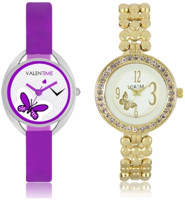 LOREM WAT-W06-0203-W07-0002-COMBOLOREMWhite::White Designer Stylish Shape Best Offer Bracelet Combo Watch  - For Women   Watches  (LOREM)