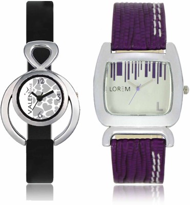 LOREM WAT-W06-0207-W07-0011-COMBOLOREMSilver::White Designer Stylish Shape Best Offer Combo Beautiful Watch  - For Women   Watches  (LOREM)
