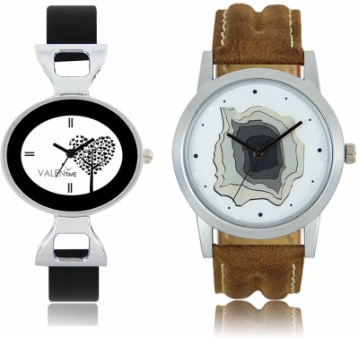 LOREM WAT-W06-0009-W07-0027-COMBOLOREMWhite::White Designer Stylish Shape Best Offer Combo Couple Watch  - For Men & Women   Watches  (LOREM)