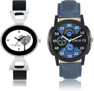 LOREM WAT-W06-0002-W07-0027-COMBOLOREMBlack::Blue::White Designer Stylish Shape Best Offer Combo Couple Watch  - For Men & Women   Watches  (LOREM)