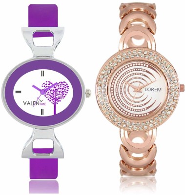 LOREM WAT-W06-0202-W07-0028-COMBOLOREMWhite::White Designer Stylish Shape Best Offer Bracelet Combo Watch  - For Women   Watches  (LOREM)