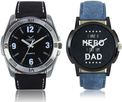 

LOREM VL34LR07 New Latest Stylish Designer Leather Belt Attractive Different Combo Watch - For Men