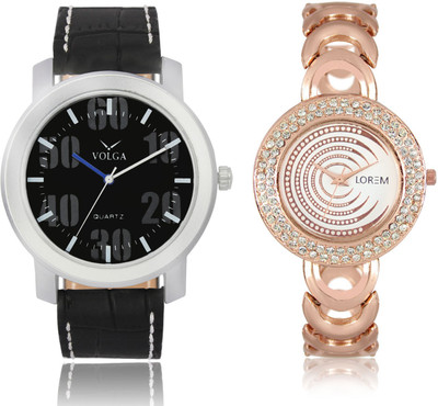 

LOREM VL39LR202 New Latest Stylish Designer Leather-Metal Belt Attractive Different Combo Watch - For Men & Women