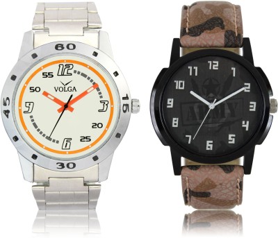 LOREM VL04LR03 New Latest Stylish Designer Leather-Metal Belt Attractive Different Combo Watch  - For Men   Watches  (LOREM)