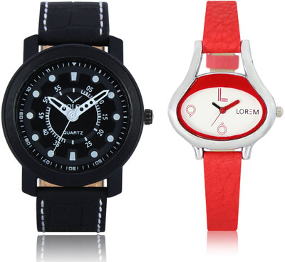 

LOREM VL15LR206 New Latest Stylish Designer Leather Belt Attractive Different Combo Watch - For Men & Women