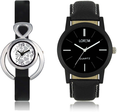 

LOREM WAT-W06-0005-W07-0011-COMBOLOREMBlack::White Designer Stylish Shape Best Offer Combo Couple Watch - For Men & Women