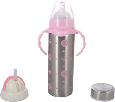 

WonderKart Multifunctional Stainless Steel Baby Feeding Bottle - Pink - 240 ml(Pink)