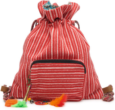 

The House of Tara Handwoven Slim 10 L Backpack(Red)