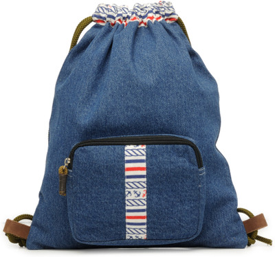 

The House of Tara Denim Fabric Slim 10 L Backpack(Blue), Denim blue