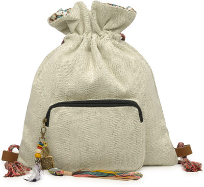 

The House of Tara Handwoven Fabric Slim 10 L Backpack(Grey)