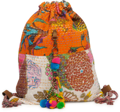 

The House of Tara Kantha Fabric 10 L Backpack(Multicolor), Multicolor;white