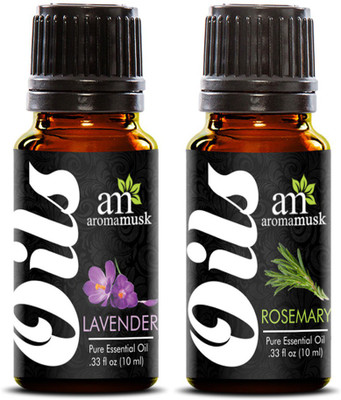 

AromaMusk 100% Pure Lavender + Rosemary Essential Oil - 10ml (Therapeutic Grade, Natural And Undiluted)(10 ml)