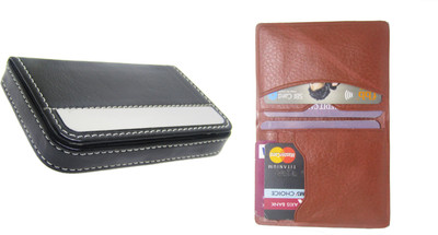 

Poland 10 Card Holder(Set of 2, Black, Tan)