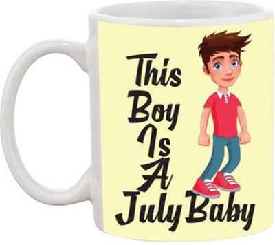 

Ashvah Born in July Boy Ceramic Mug(350 ml), White