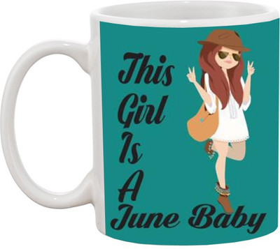 

Ashvah Born in June Girl Ceramic Mug(350 ml), White