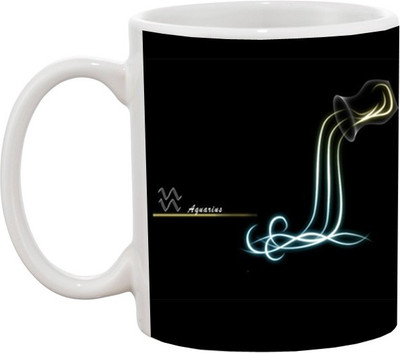 

Ashvah Aquarious Zodiac Sign Ceramic Mug(350 ml), White