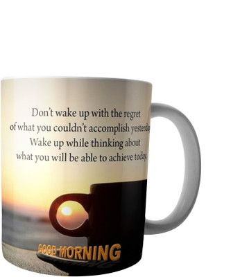 

RD Creations Specially Designed Good Morning Coffee PWMGM2105 Ceramic Mug(300 ml), Multicolor
