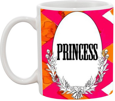 Ashvah Princess 946 Ceramic Mug(350 ml), White