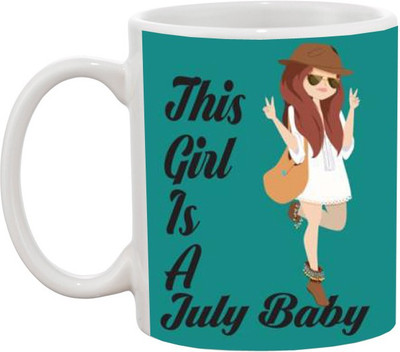 

Ashvah Born in July Girl Ceramic Mug(350 ml), White