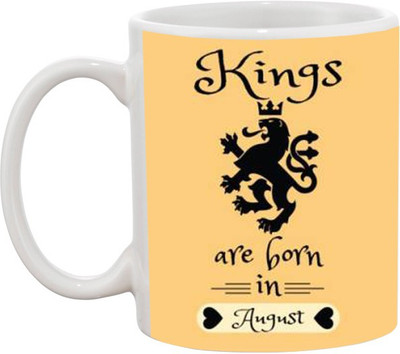 

Ashvah Kings Are Born August Ceramic Mug(350 ml), White