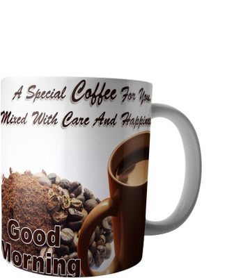 

RD Creations Specially Designed Good Morning Coffee PWMGM2059 Ceramic Mug(300 ml), Multicolor