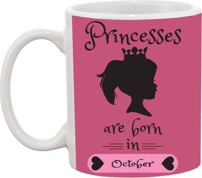 

Ashvah Princess Are Born in October Ceramic Mug(350 ml), White