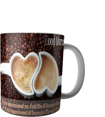 

RD Creations Specially Designed Good Morning Coffee PWMGM2027 Ceramic Mug(300 ml), Multicolor
