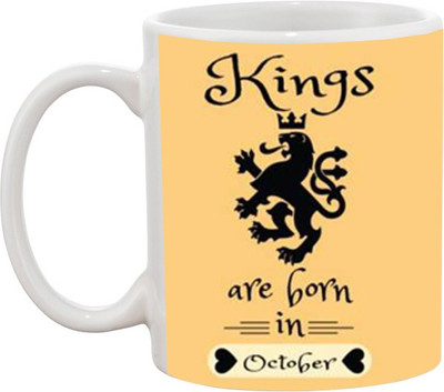 

Ashvah King Are Born in October Ceramic Mug(350 ml), White