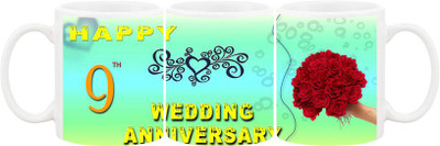

Ashvah 9th Wedding Anniversary Ceramic Mug(350 ml), White