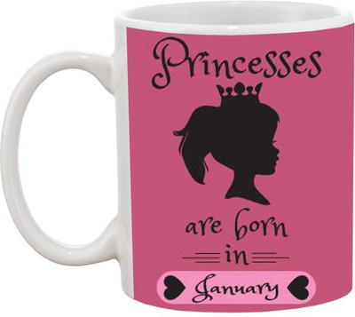 

Ashvah Princess Are Born in January Ceramic Mug(350 ml), White