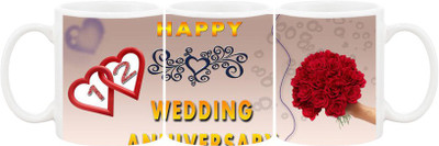 

Ashvah 12th Wedding Anniversary Ceramic Mug(350 ml), White