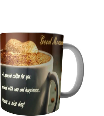 

RD Creations Specially Designed Good Morning Coffee PWMGM2029 Ceramic Mug(300 ml), Multicolor