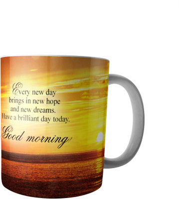 

RD Creations Specially Designed Good Morning Coffee PWMGM2020 Ceramic Mug(300 ml), Multicolor