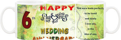 

Ashvah 6th Wedding Anniversary Ceramic Mug(350 ml), White