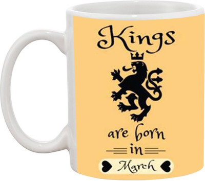 

Ashvah Kings Are Born in March Ceramic Mug(350 ml), White