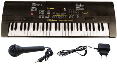 

mega star 54 Key Brandstand Piano with LED Display, Microphone, and Recording(Black)