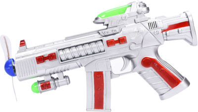 

Toyvala Space Gun Toy with LED Matrix Flashing Rotating Blades(Multicolor)