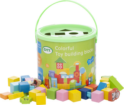 

EZ Life Kids Wooden Toy Building Blocks - 75 Pcs(75 Pieces)