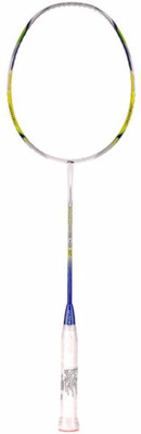 Li-Ning Windstorm code 10 Black White, Blue, Yellow Strung Badminton Racquet(S2, 89 g), Blue;white;yellow