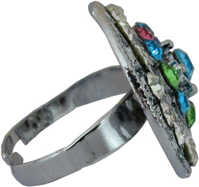 

urfashion Alloy, Metal Cubic Zirconia Ring, Silver;multicolor