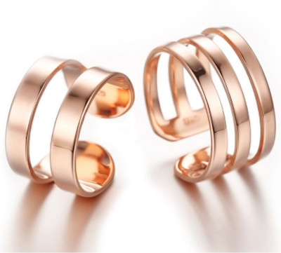 Karatcart Zinc Crystal Platinum Plated Ring Set